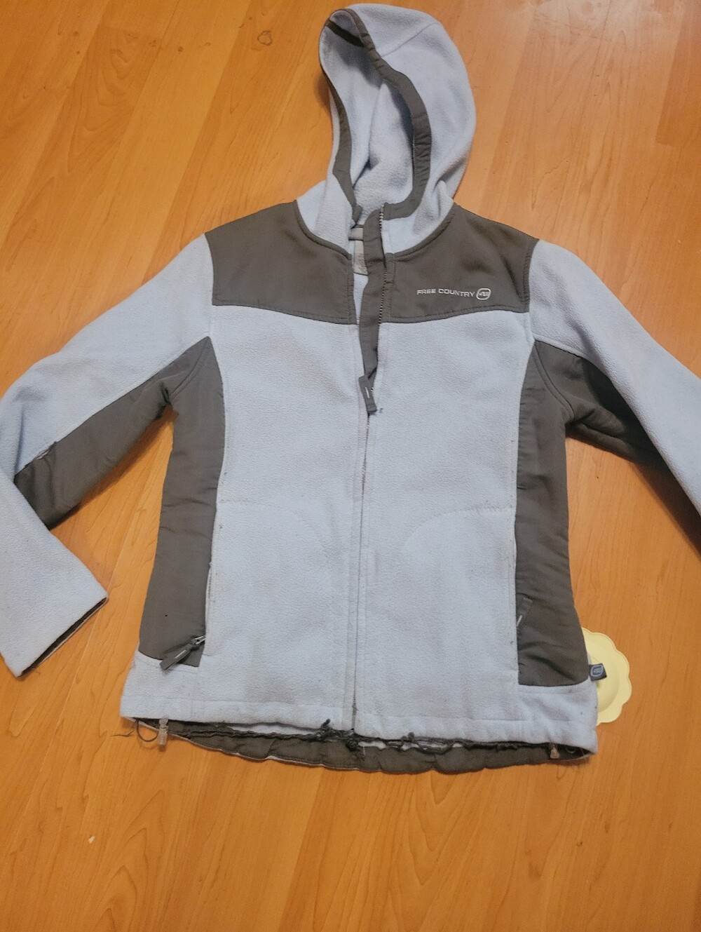 Free Country Light Blue and Gray Fleece Hooded Jacket